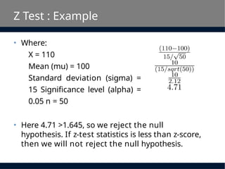 Comprehensive Guide to Z Test: Concepts, Applications, and Examples | PPTX