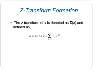Z Substitute Applications of Z transform | PPTX