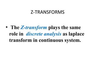 Z transforms | PPTX