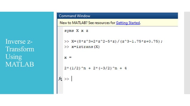 Z trasnform & Inverse Z-transform in matlab