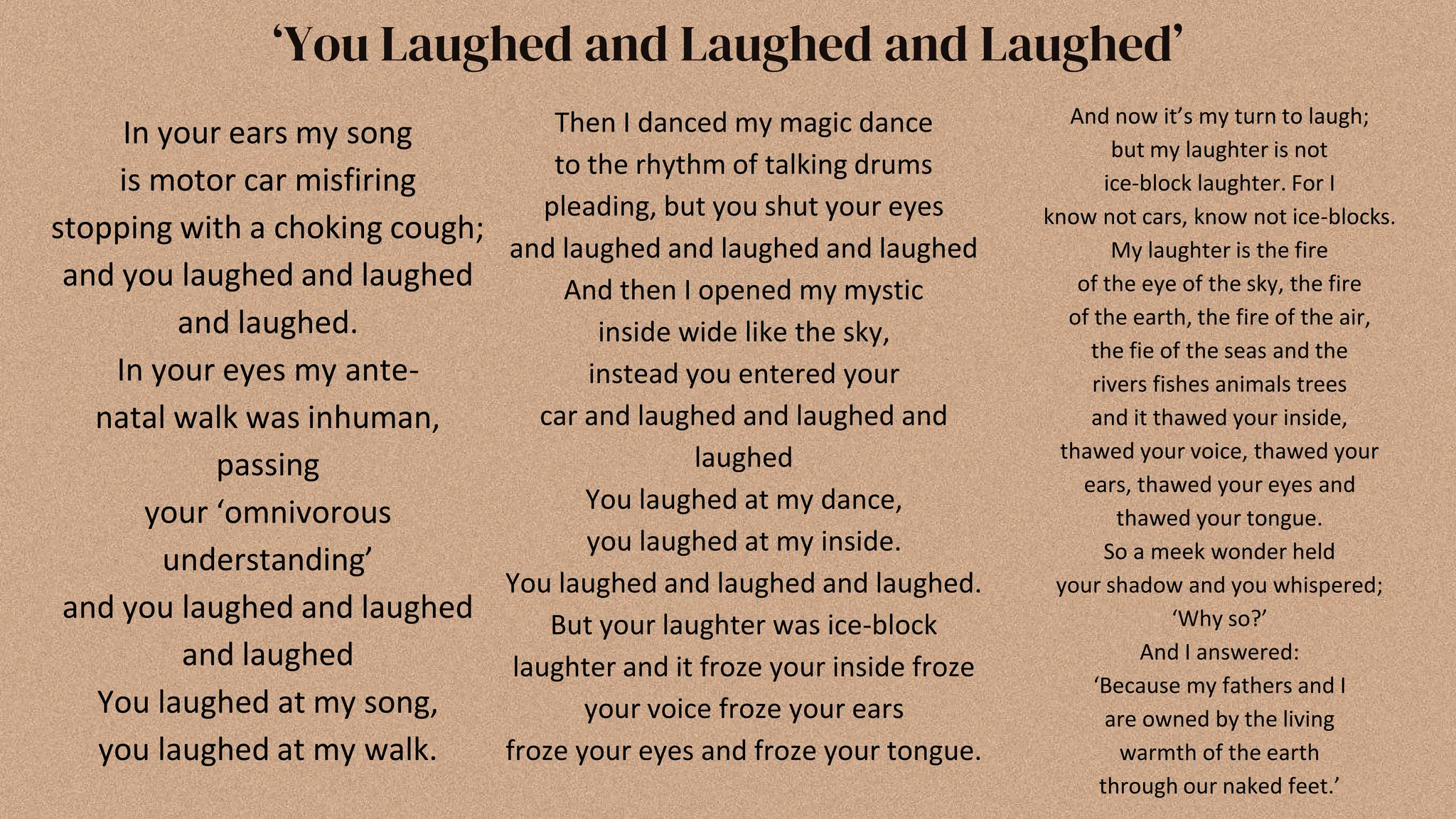 Presentation on Gabriel Okara's 'You Laughed and Laughed and Laughed ...