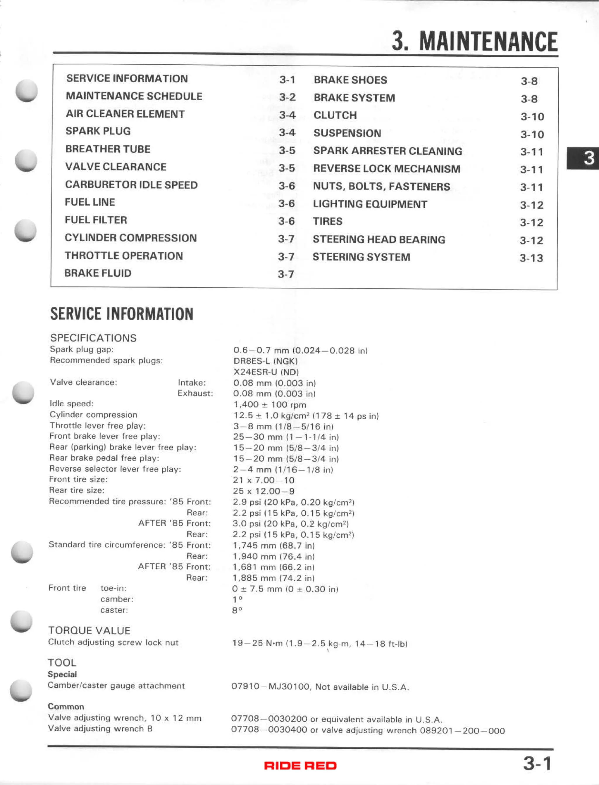 1999 HONDA TRX450ES SERVICE MANUAL PDF visual data 5