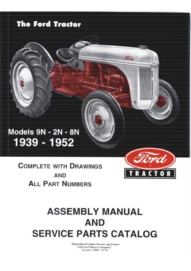 1943 Ford 9n 2n 8n Tractor Illustrated Master Parts Catalogue Manual