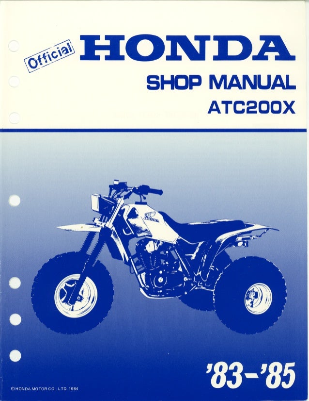 1985 Honda Atc0x Service Repair Manual