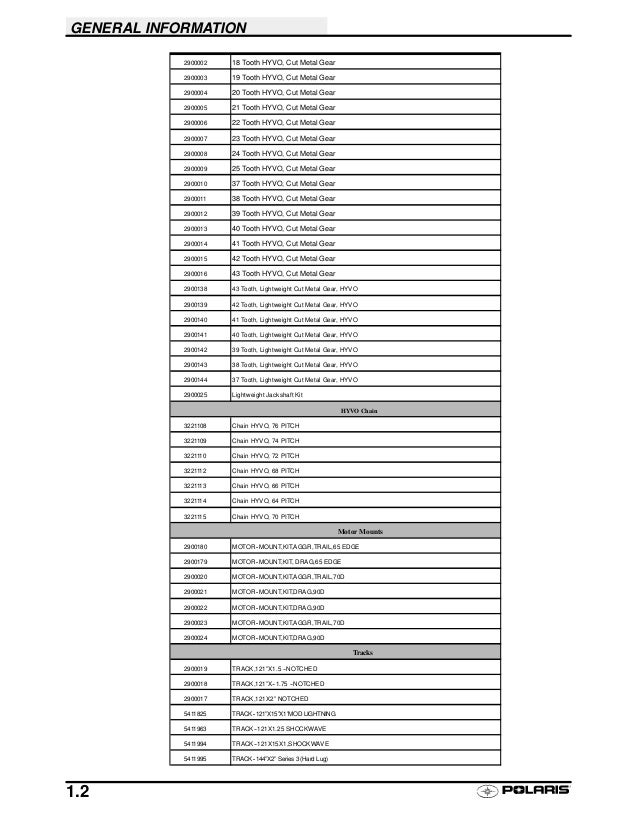 2001 Polaris 500 XC SP SNOWMOBILE Service Repair Manual