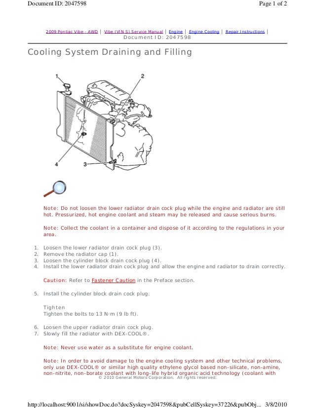 2009 Pontiac Vibe Service Repair Manual