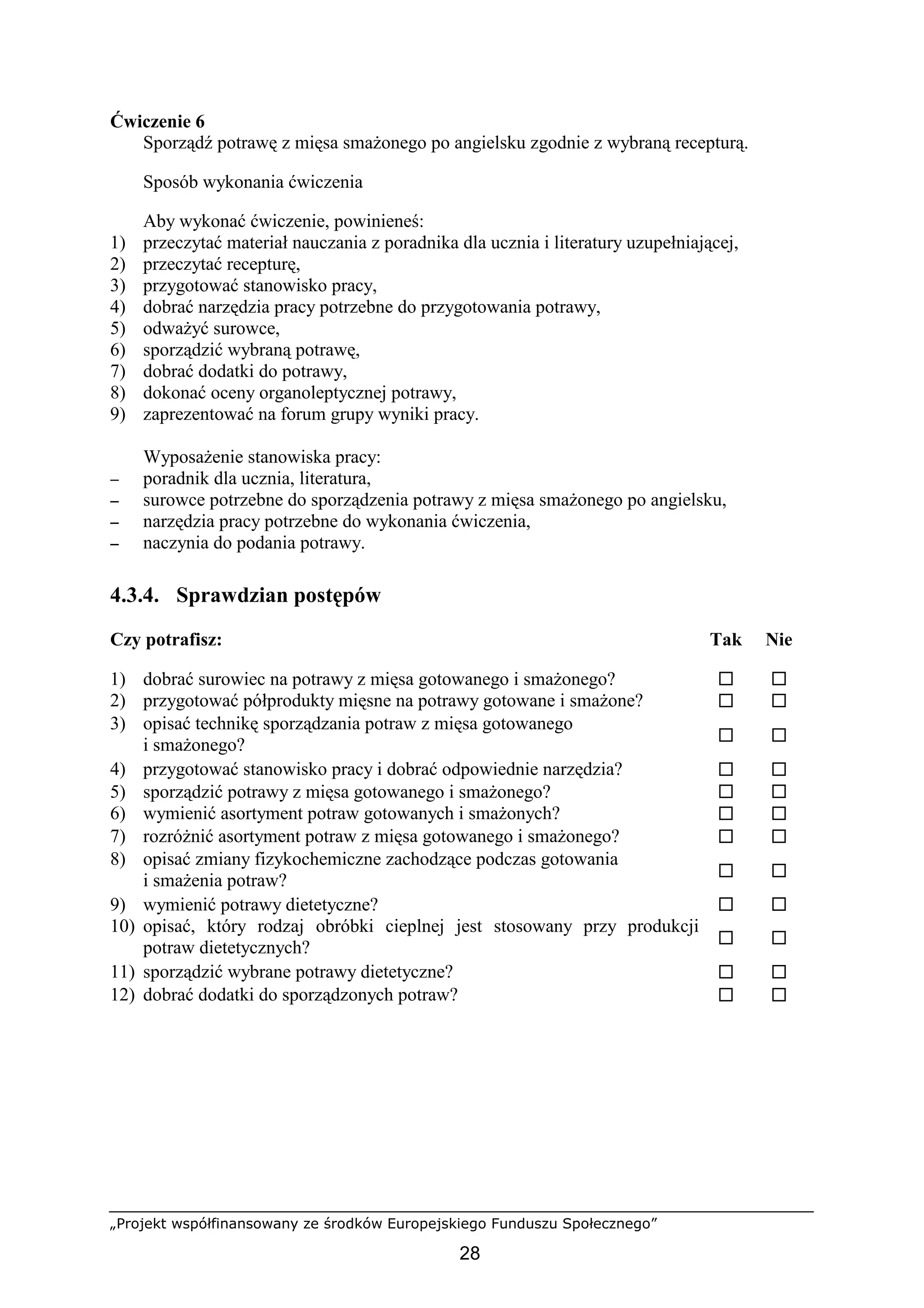 Sporządzanie podstawowego asortymenty potraw i półproduktów z mięsa