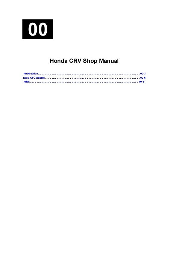 2004 honda crv factory service manual pdf