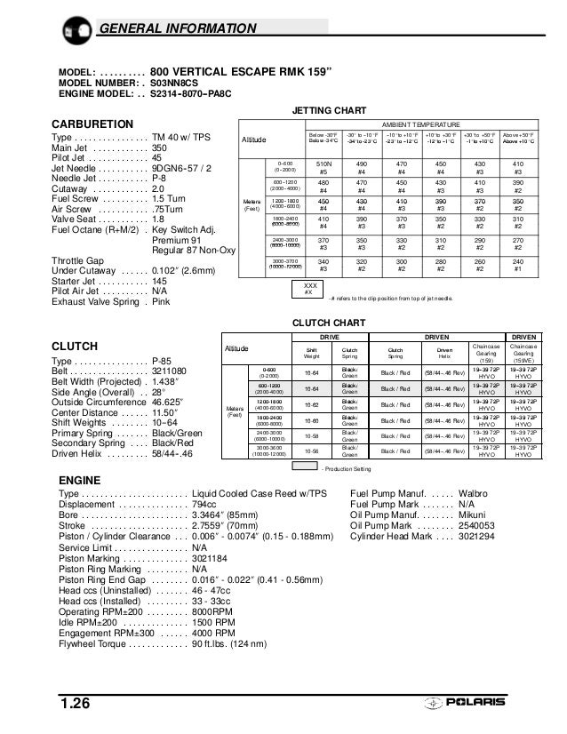 2003 polaris trail rmk snowmobile service repair manual polaris jetting chart