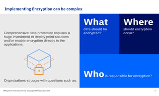 Implementing Encryption can be complex
IBM Systems Technical University © Copyright IBM Corporation 2019 4
— Michael Jordan
— IBM Distinguished Engineer, IBM Z
Security
 