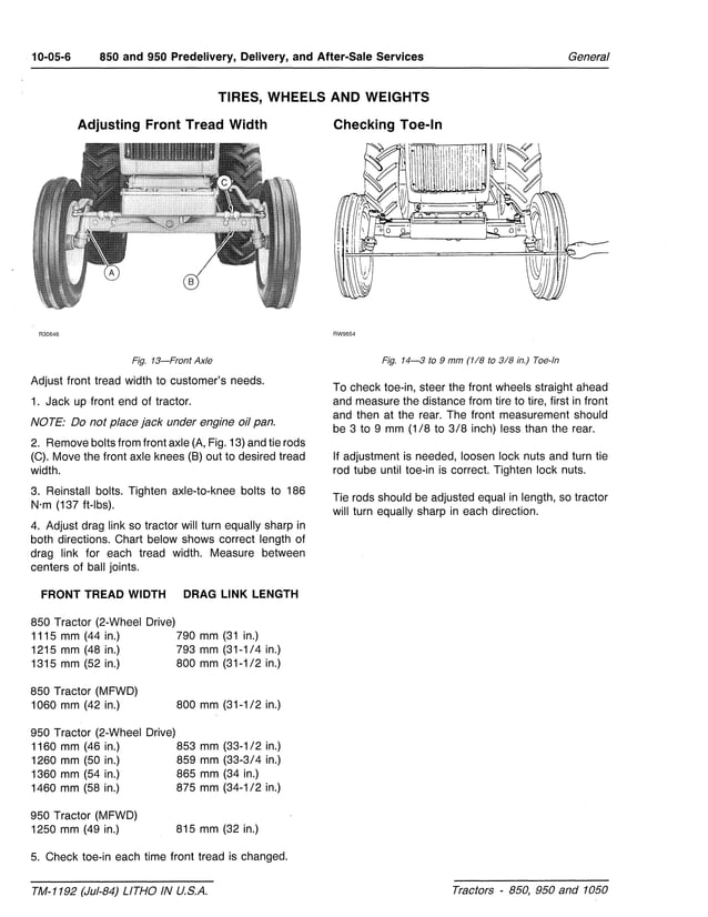 JOHN DEERE 950 TRACTOR Service Repair Manual