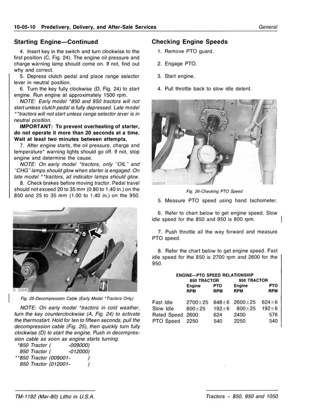 JOHN DEERE 950 TRACTOR Service Repair Manual
