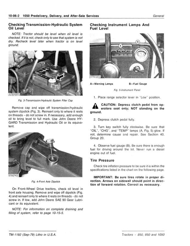 JOHN DEERE 950 TRACTOR Service Repair Manual