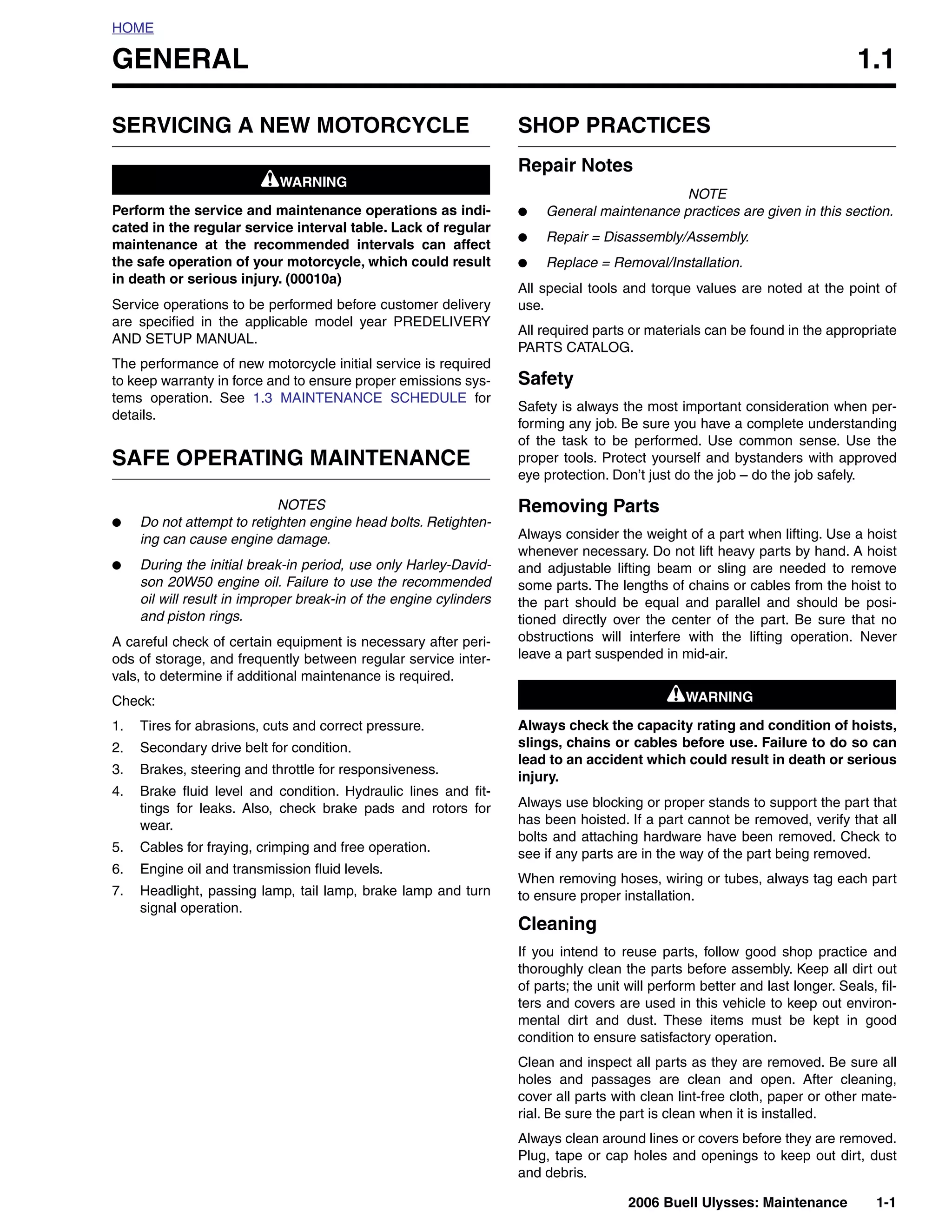 2006 BUELL XB12X ULYSSES Service Repair Manual | PDF
