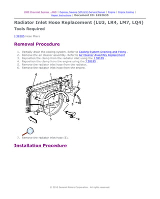 Lm7 Radiator Hose Routing 2005 GMC SAVANA Service Repair Manual | PDF