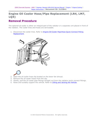 Lm7 Radiator Hose Routing 2005 GMC SAVANA Service Repair Manual | PDF