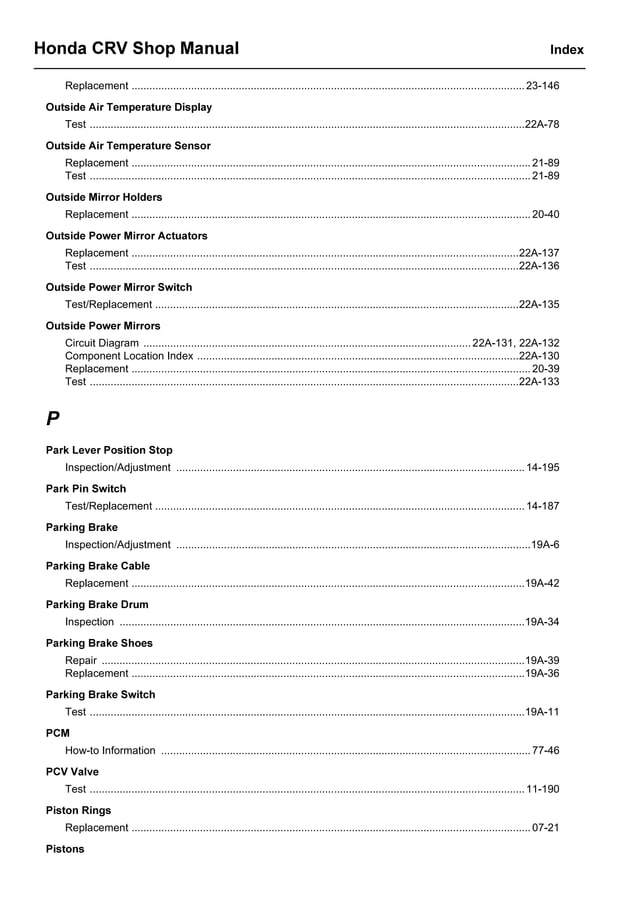 2005 HONDA CRV Service Repair Manual