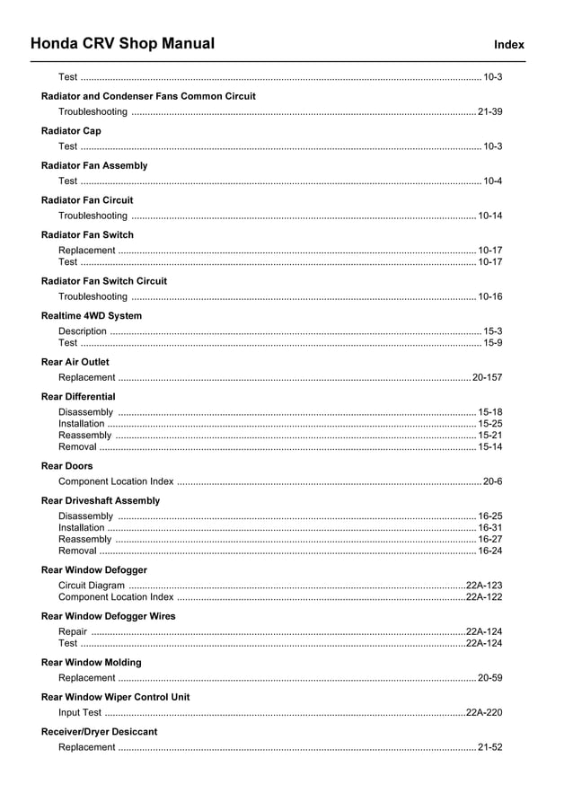 2005 HONDA CRV Service Repair Manual