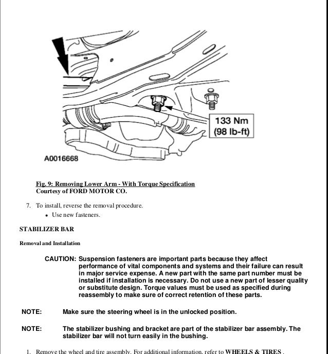 2001 Ford Taurus Service Repair Manual