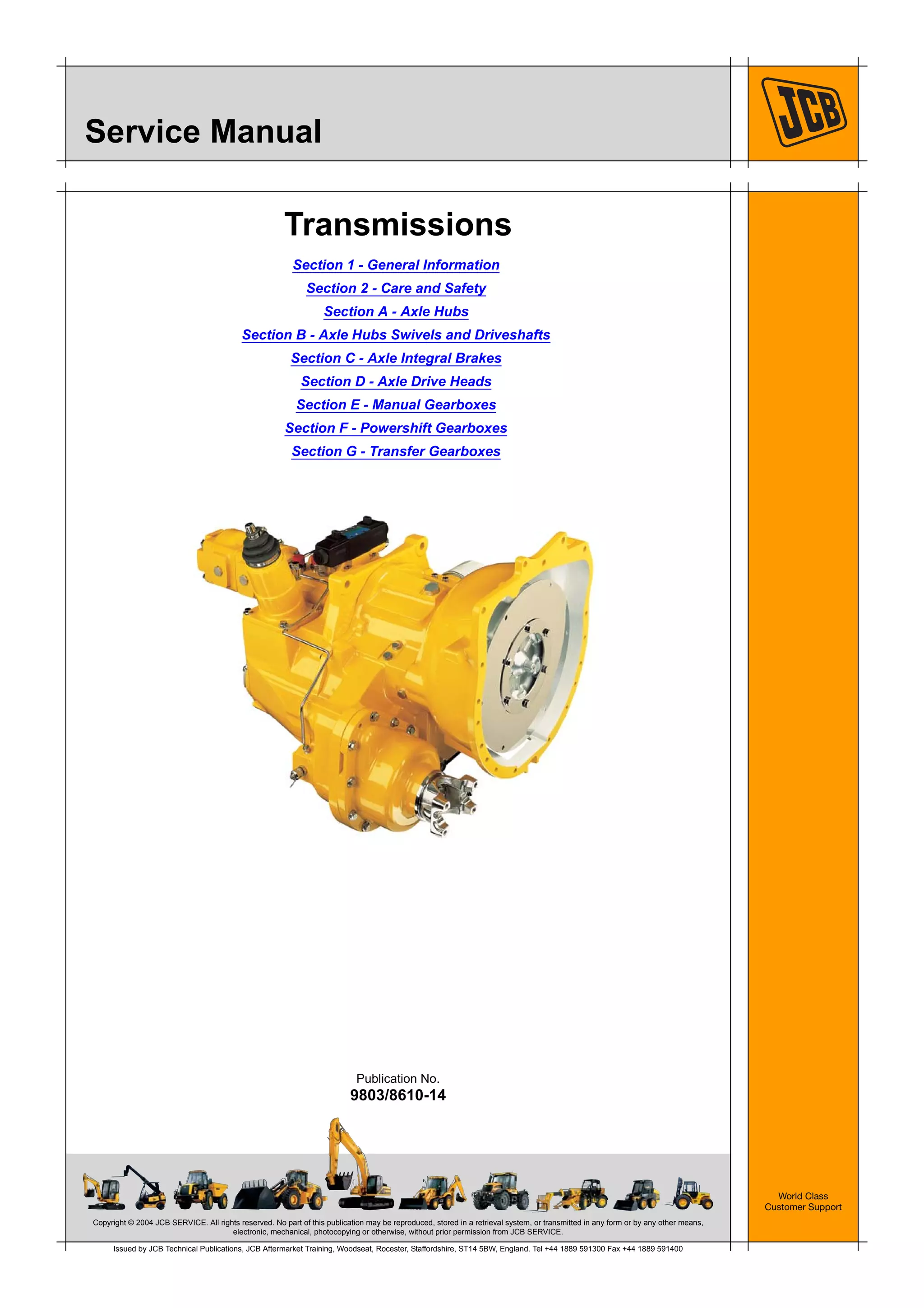 専用ページS-2 JCB TRANSMISSION Service Repair Manual | PDF