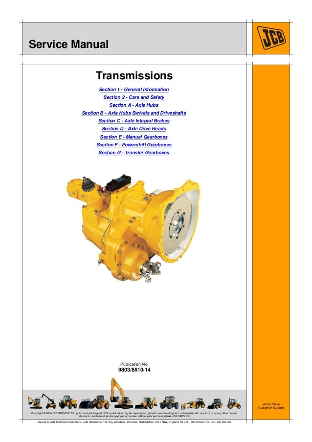 Jcb Transmission Service Repair Manual Jcb Transmission Service Repair Manual
