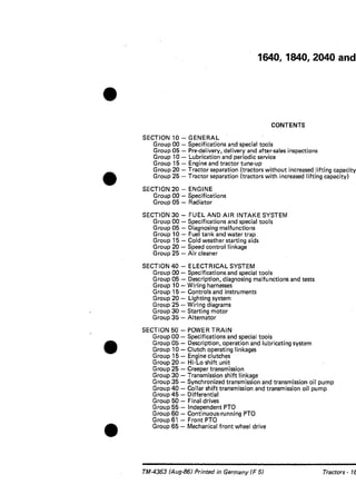 John Deere 1640 - 1840 - 2040 Parts Manual