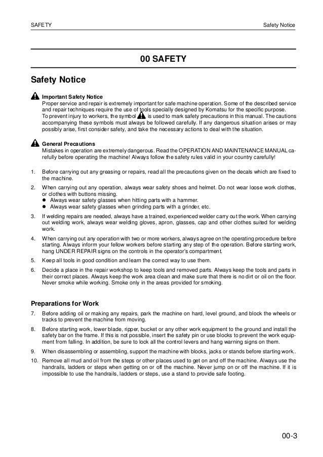 KOMATSU WA270-3 WHEEL LOADER Service Repair Manual SN：WA270H20051 and…