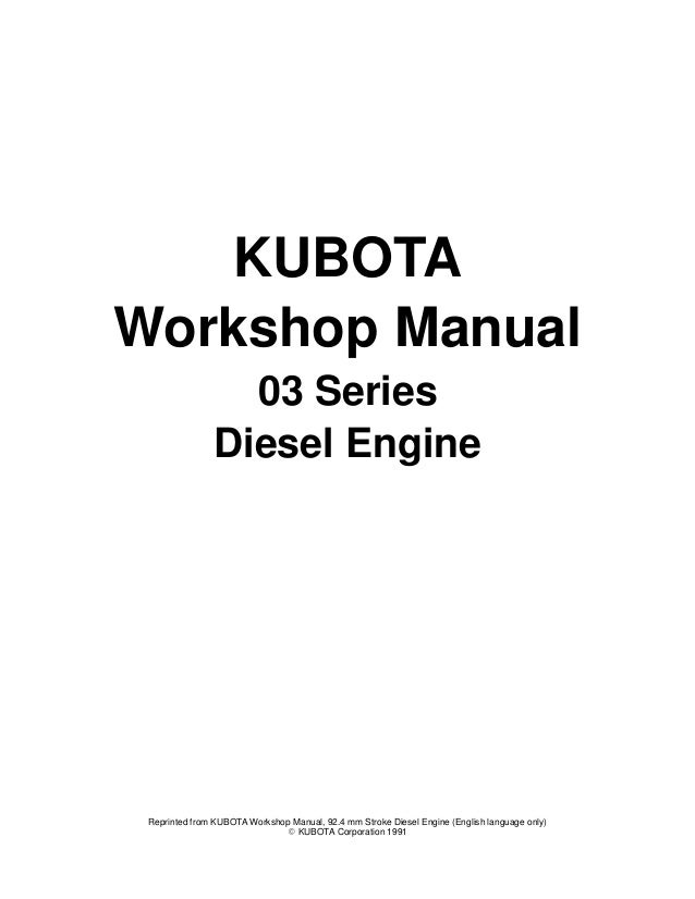 KUBOTA V1903-B(E) DIESEL ENGINE Service Repair Manual