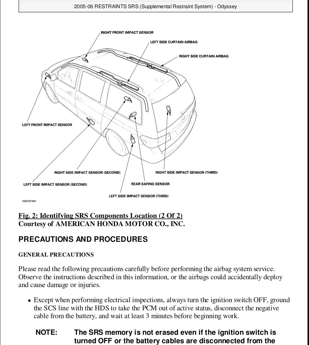 2007 HONDA ODYSSEY Service Repair Manual