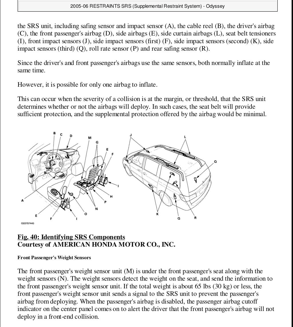 2007 HONDA ODYSSEY Service Repair Manual