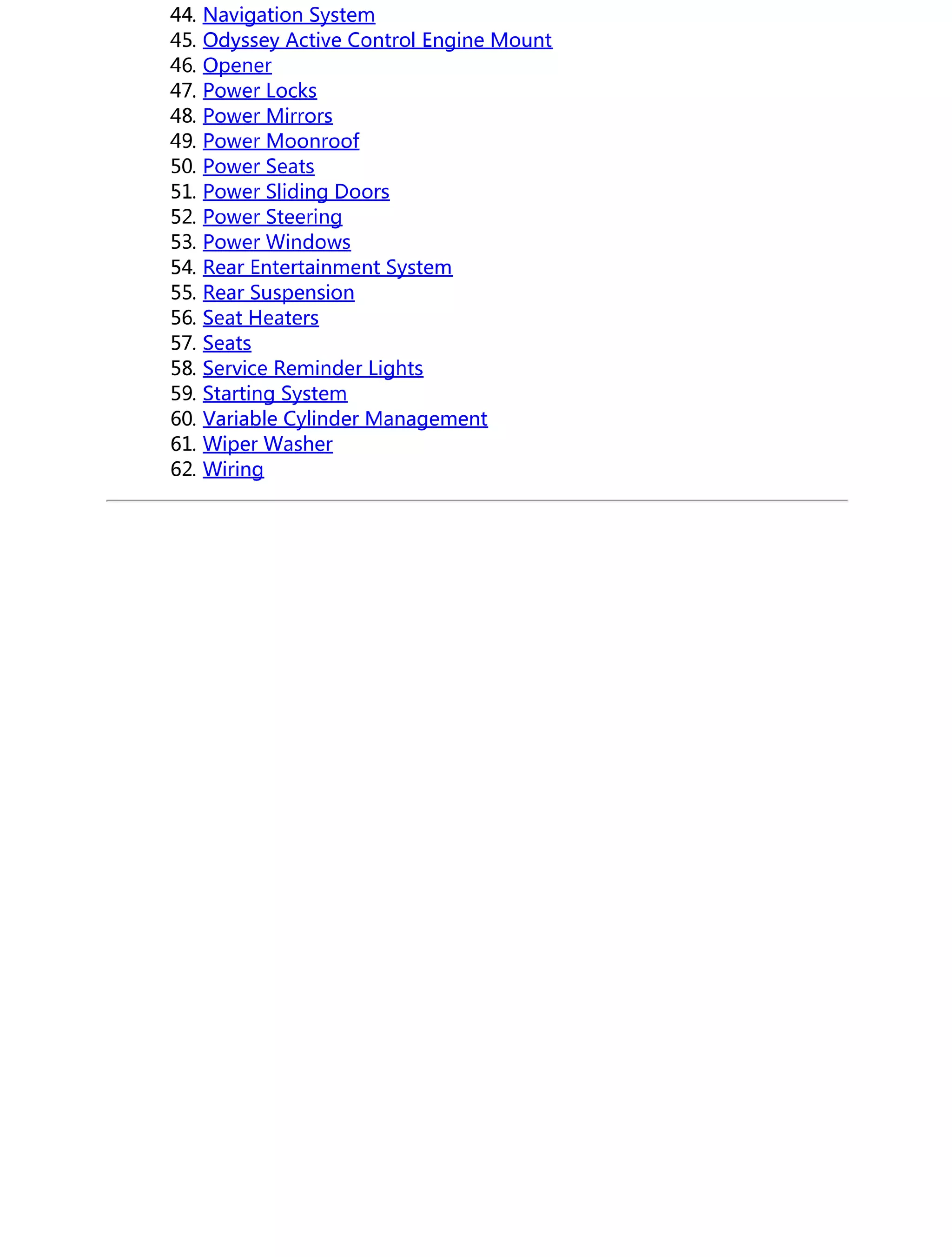 2009 HONDA ODYSSEY Service Repair Manual | PDF
