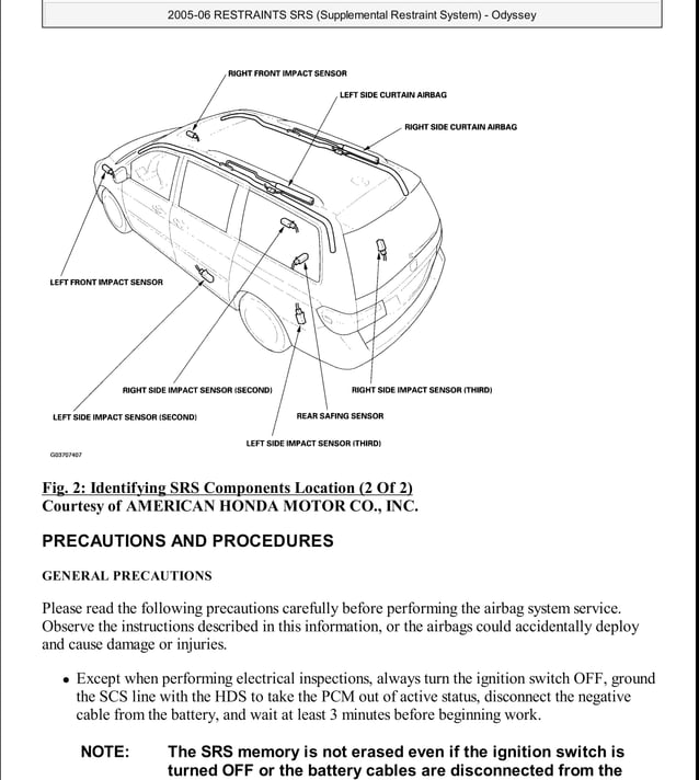2009 HONDA ODYSSEY Service Repair Manual PDF
