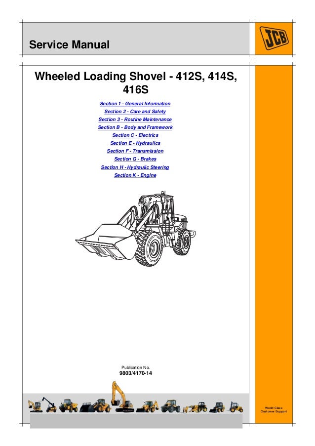 JCB 412S WHEELED LOADER Service Repair ManualSN 535500