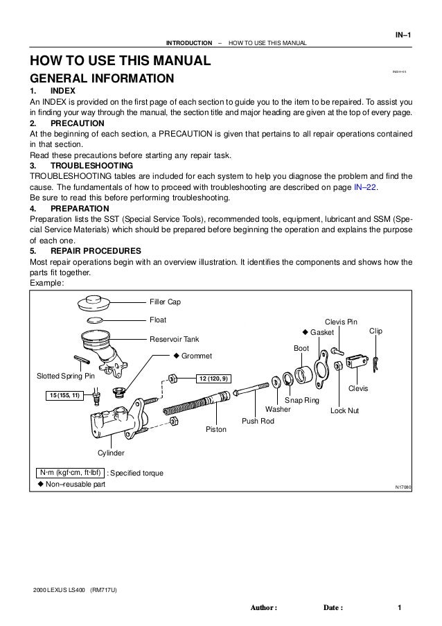 1998 Lexus Ls400 Service Repair Manual