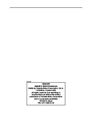 2003 Yamaha WR450F(R) Service Repair Manual