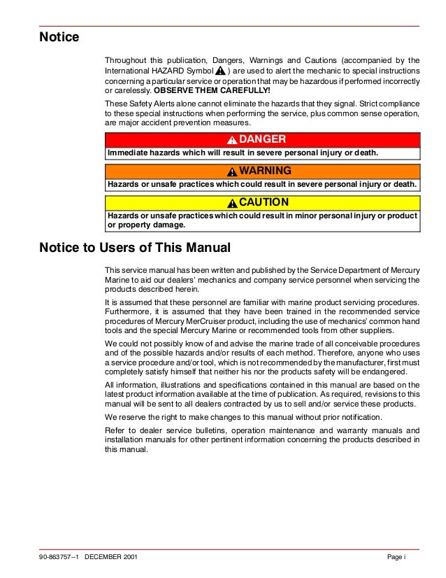 MERCURY MERCRUISER 496 MAG HO DIAGNOSTICS Service Repair Manual SN:0M…