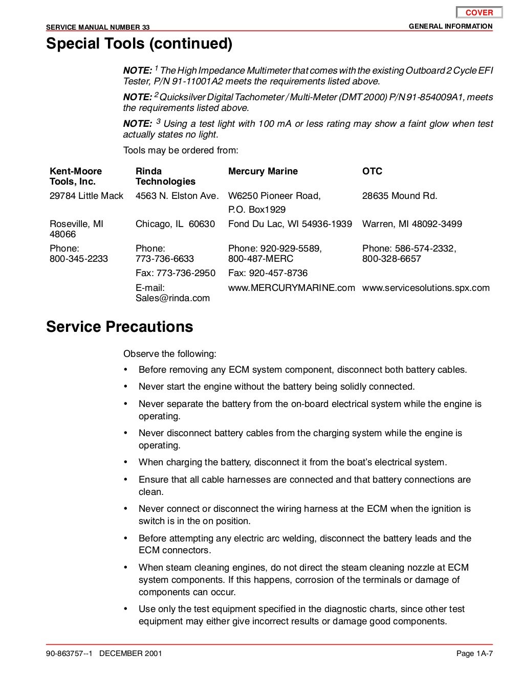 MERCURY MERCRUISER 496 MAG HO DIAGNOSTICS Service Repair Manual SN:0M…