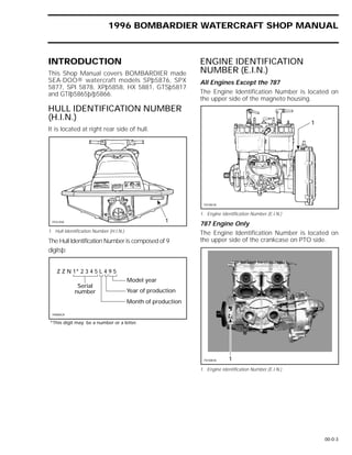 1996 Sea-Doo / Bombardier Personal Watercraft Service Repair Manual | PDF