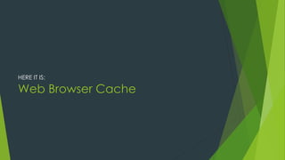 Web Browser Cache
HERE IT IS:
 