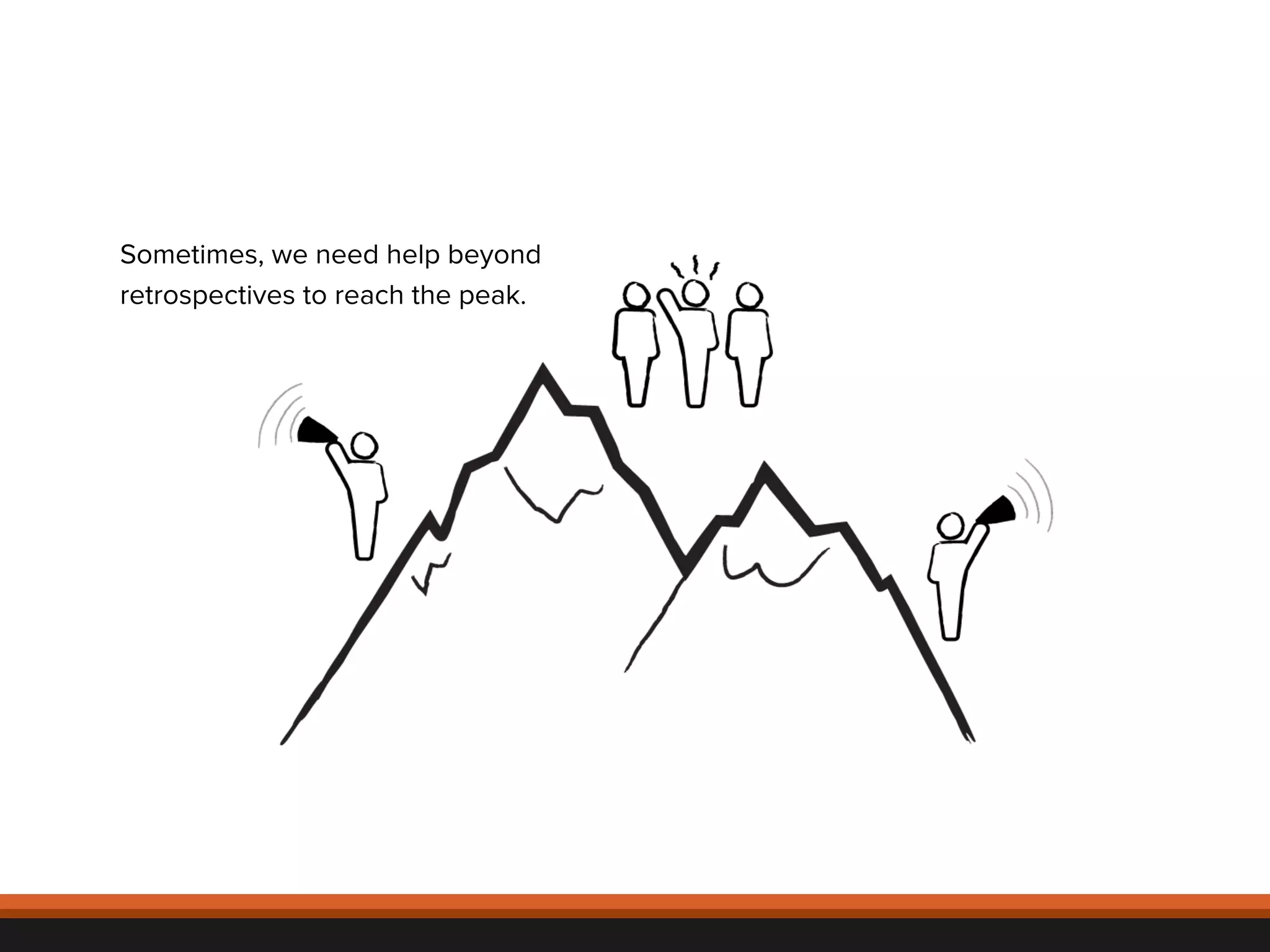 Sometimes, we need help beyond 
retrospectives to reach the peak. 
© 
2012, 
Asynchrony 
Solu2ons, 
Inc. 
All 
rights 
reserved. 
 