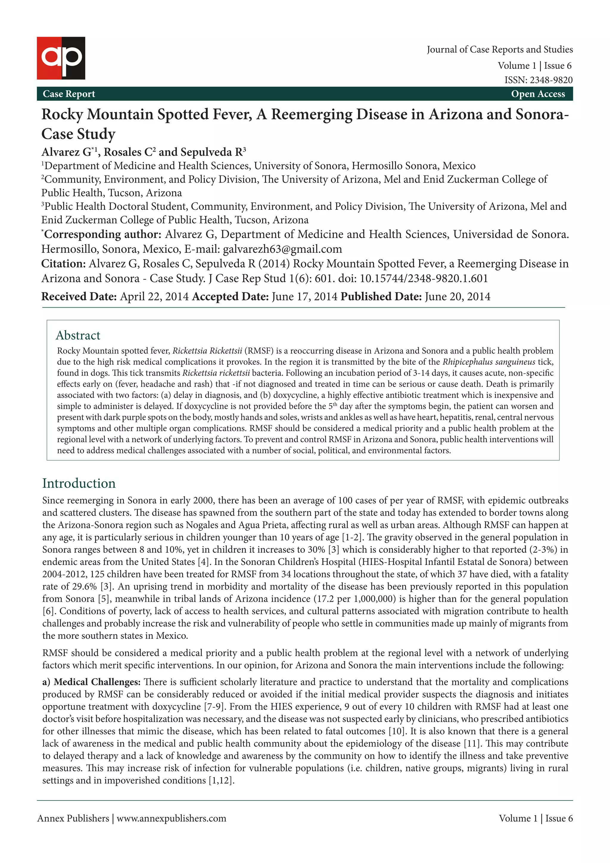 Rocky mountain-spotted-fever-a-reemerging-disease-in-arizona-and-sonora ...