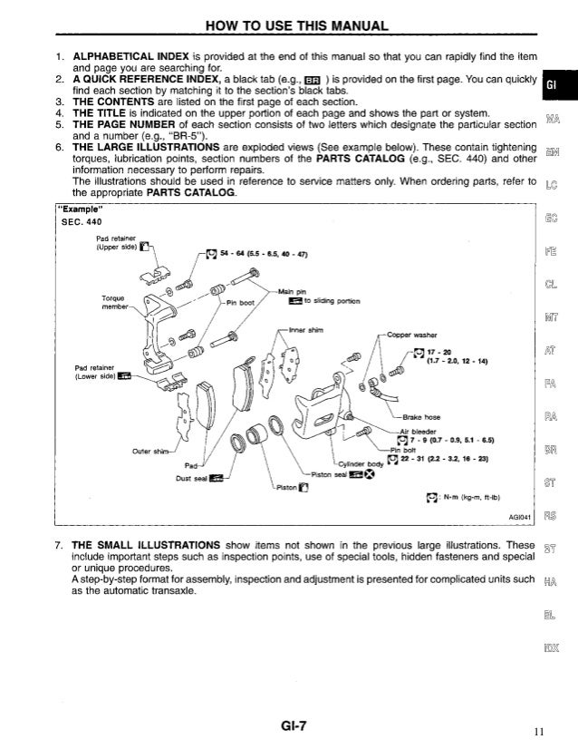 1995 NISSAN SENTRA Service Repair Manual