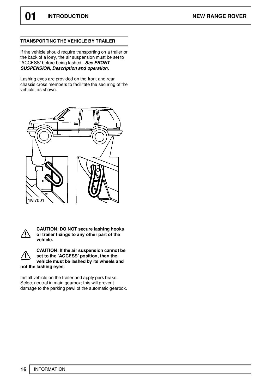 1993 LAND ROVER RANGE ROVER CLASSIC Service Repair Manual
