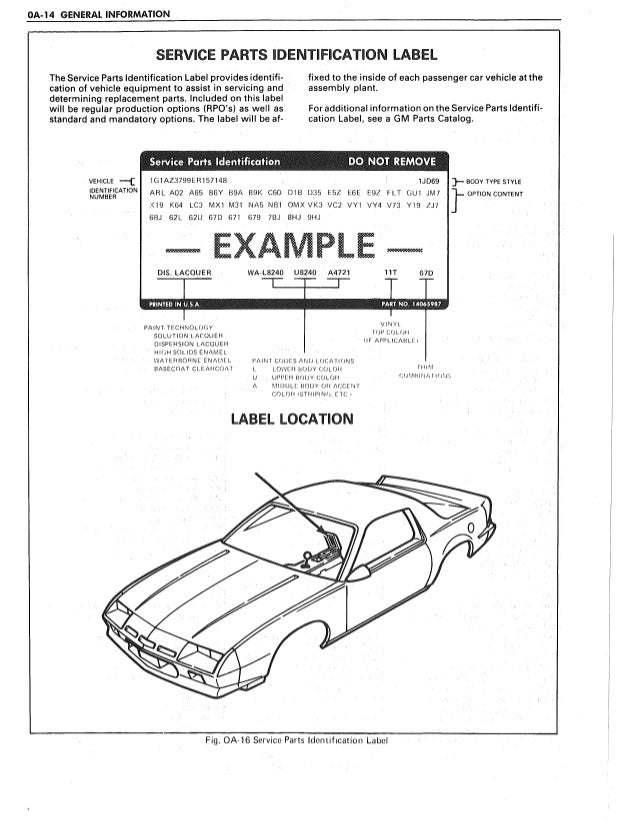 34 Service Parts Identification Label - Labels Database 2020