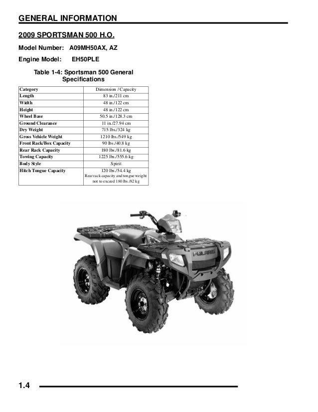 09 Polaris Sportsman 500 Efi Service Repair Manual