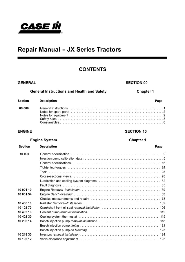 CASE IH JX95 TRACTOR Service Repair Manual | PDF