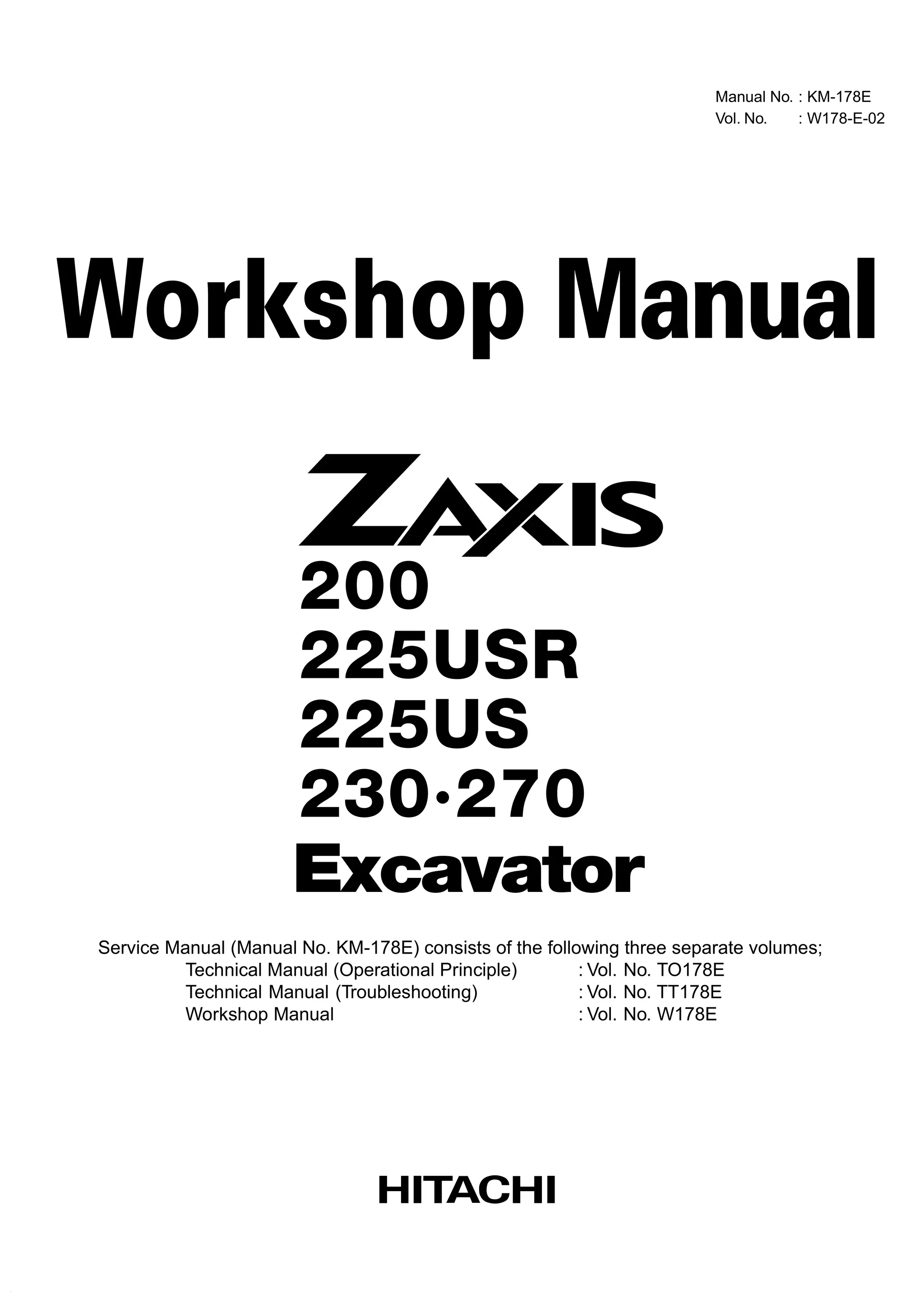 HITACHI ZAXIS 210LC EXCAVATOR Service Repair Manual | PDF