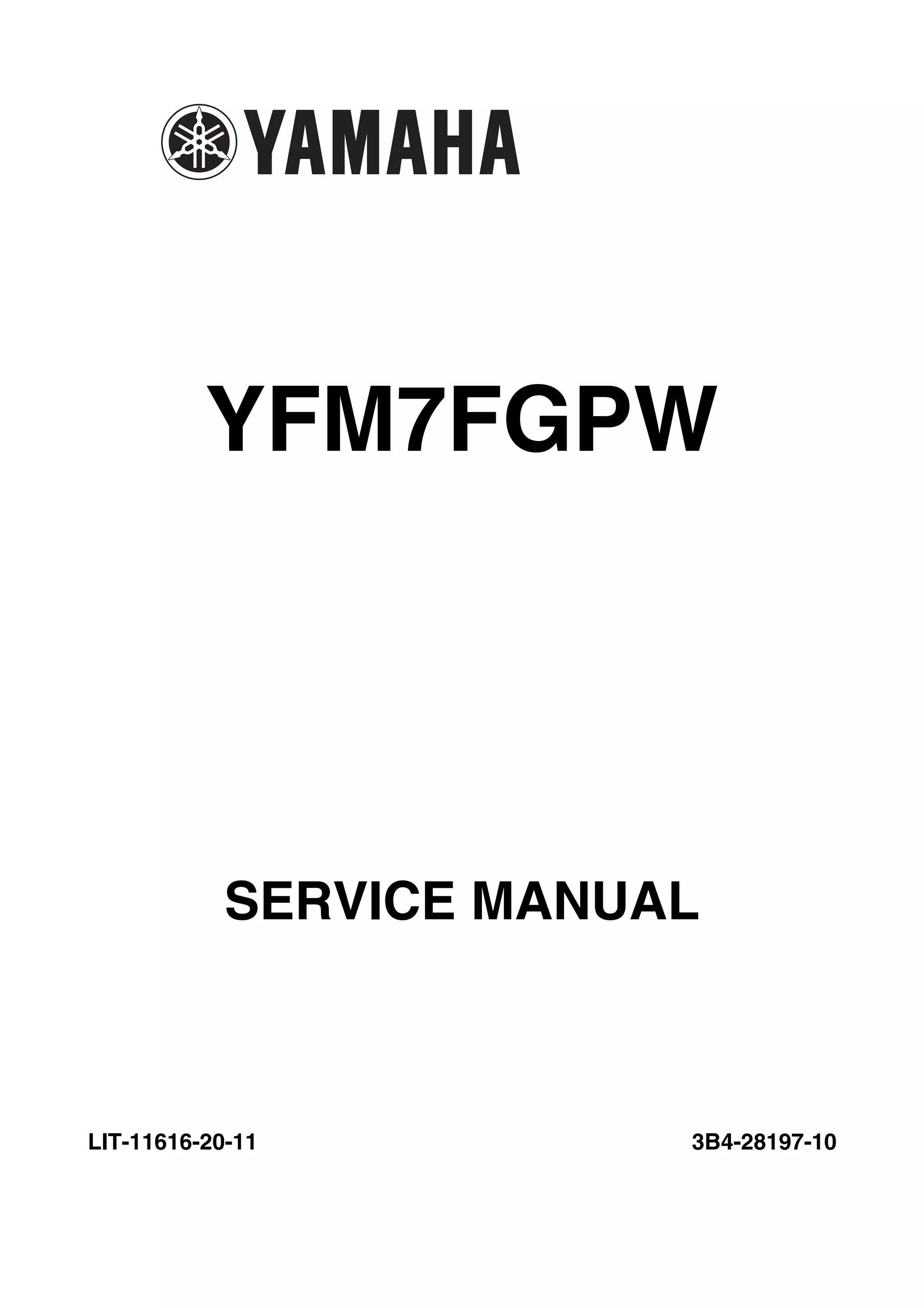 2007 Yamaha YFM700FGPW Grizzly Service Repair Manual | PDF