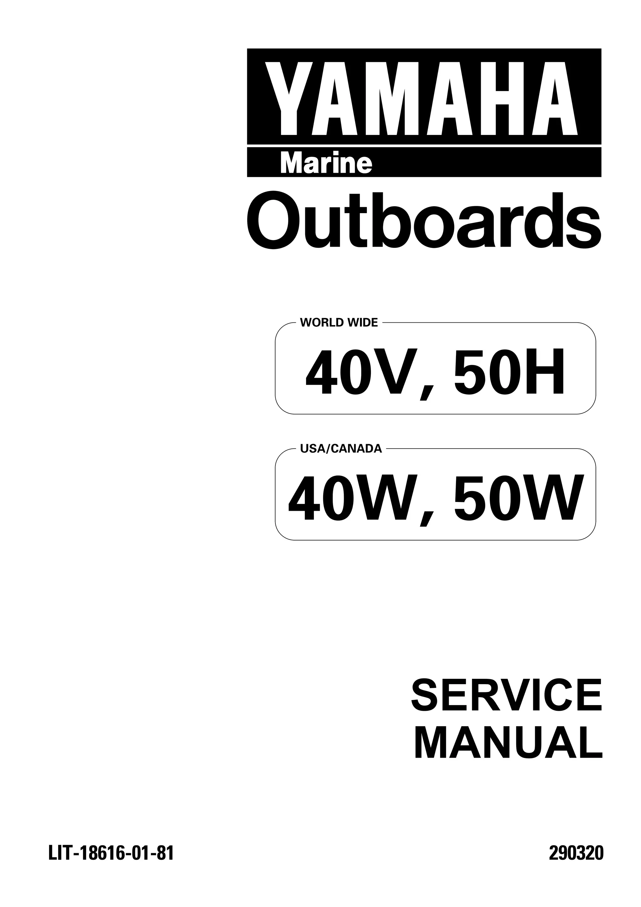 YAMAHA OUTBOARD 50HMHD Service Repair Manual L: 310380 - | PDF