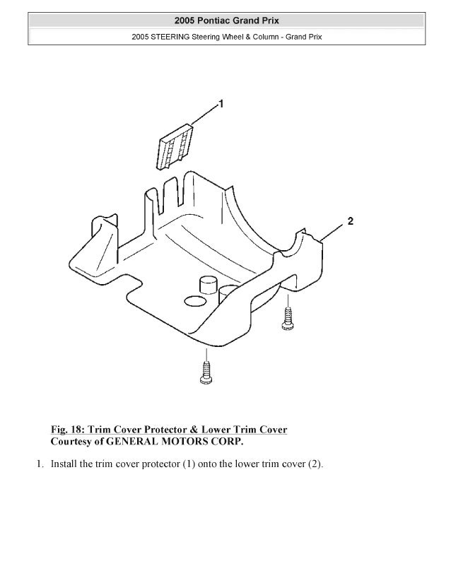 2005 PONTIAC GRAND PRIX Service Repair Manual